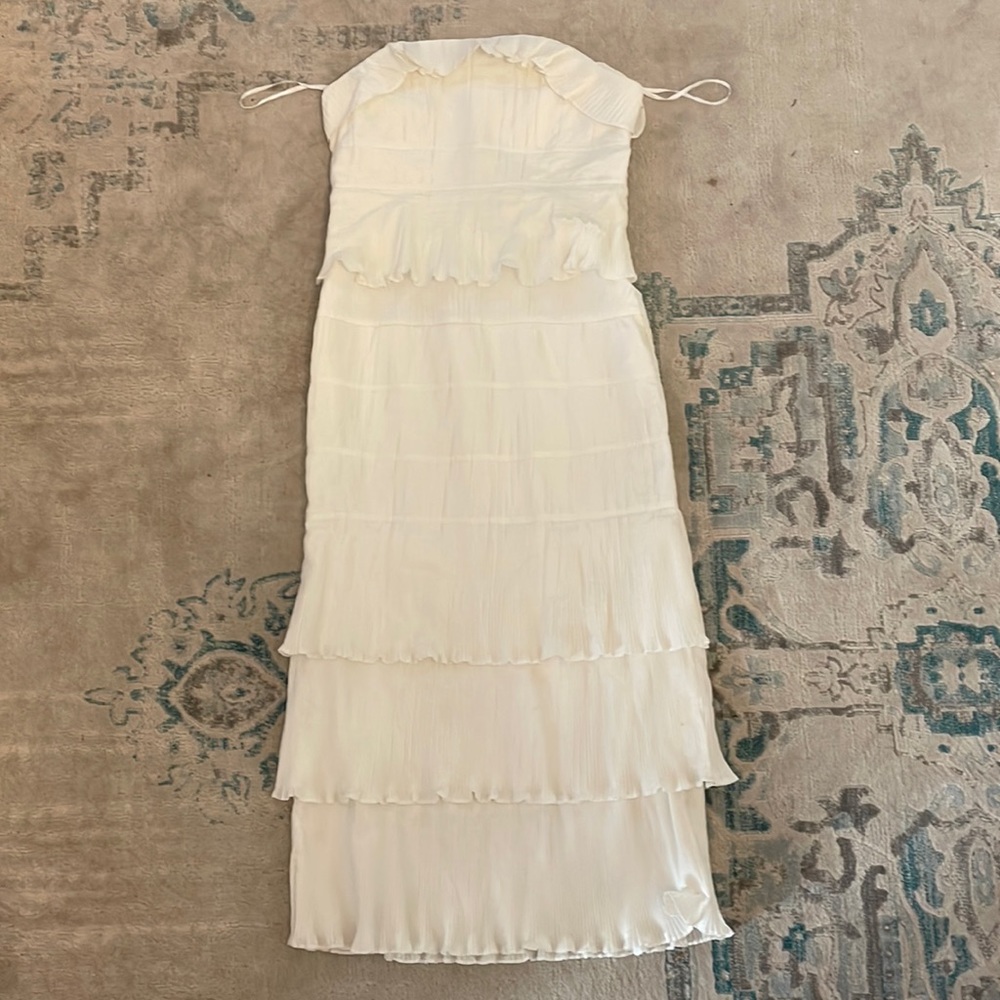 Brand new with tags, white ruffled LetMeBe dress from Anthropologie